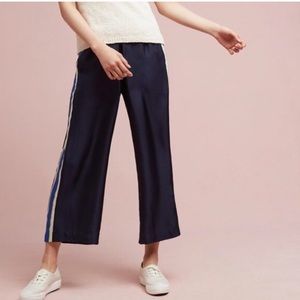 Anthropologie • Elevenses 100% Silk Track Pants